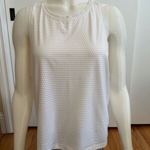 White Textured Sleeveless Top